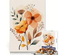 Puzzle de 1000 pièces Arrangement Floral Aquarelle aux Teintes automnales pour Adultes, défi Mental, activité sereine, Assemblage sans Couture, Cadeau de Noël (50x75cm)