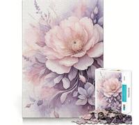 Puzzle de 1000 pièces Arrangement Floral Aquarelle Rose pour Adolescents, Jeu de logique et de réflexion, détente mentale, découpe précise, Cadeau de Noël (50x75cm)