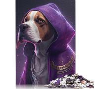 Puzzle de 1000 pièces Art Beagle de style hip hop pour adultes, puzzles en bois, cadeaux d'Halloween, puzzles pour adultes, jeu éducatif, défi jouet (75 x 50 cm)
