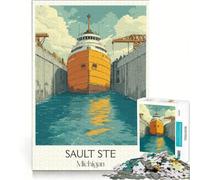Puzzle de 1000 pièces, Art de Sault Ste Marie, Jouet à Monter soi-même, détente intellectuelle, Cadeau Unique pour Un Anniversaire ou Noël 38x52cm