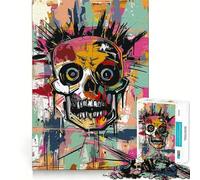 Puzzle de 1000 pièces Art du Graffiti Urbain avec crânes pour Adultes, Jeu de logique mentale, Anti-Stress, découpe Ferme, 38x26cm