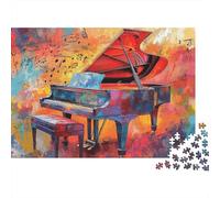 Puzzle de 1000 pièces « Art du Piano coloré » - Art géométrique Abstrait Rouge et Bleu, Jeu éducatif pour Adultes (12 Ans+), Décoration intérieure, Défi, Niveau élevé, Anniversaire, 38 x 26 cm