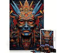 Puzzle de 1000 pièces Art Guerrier Huichol pour Adultes Puzzle Stimulant la réflexion et la Pleine Conscience, idéal comme Cadeau de Noël (38x26cm)