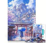 Puzzle de 1000 pièces Ascension du Temple Sakura pour Adultes Un Puzzle Stimulant la mémoire, la détente et la Relaxation grâce à sa découpe Lisse Idée Cadeau d'anniversaire (38x26cm)