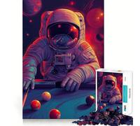 Puzzle de 1000 pièces Astronaute Billard Découpe Parfaite Activité de Jeu Intelligente et Amusante pour Un Anniversaire Créatif (50x75cm)