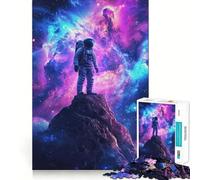 Puzzle de 1000 pièces Astronaute dans l'espace Découpe Parfaite Activité ludique et Intelligente pour Un Moment de détente et de créativité Lors d'un Anniversaire (50x75cm)