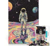 Puzzle de 1000 pièces Astronaute dans l'espace Découpe Parfaite Activité ludique et Intelligente pour Un Moment de détente et de Plaisir Lors d'un Anniversaire (38x52cm)