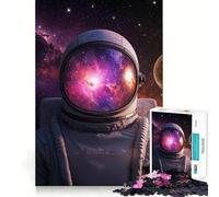 Puzzle de 1000 pièces Astronaute dans l'espace Découpe précise Art Casse-tête Cadeau Loisirs Amusant Décoration Murale de Noël (50x75cm)