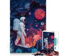Puzzle de 1000 pièces Astronaute dans Un Monde Extraterrestre Découpe Lisse Jeu de réflexion Cadeau Relaxant Décoration de Noël (50x75cm)