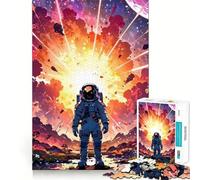 Puzzle de 1000 pièces Astronaute Devant Une Explosion Cosmique Jeu de logique et de réflexion Idée Cadeau de Noël (50x75cm)