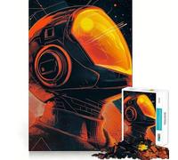 Puzzle de 1000 pièces Astronaute en Casque Jeu d'articulation Facile à Nettoyer,détente et Divertissement,Cadeau d'anniversaire Amusant (38x26cm)