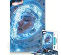 Puzzle de 1000 pièces Astronaute en cryostase Découpe précise Art Casse-tête Cadeau Loisirs Amusant Décoration Murale de Noël (38x26cm)