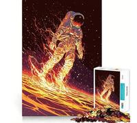 Puzzle de 1000 pièces Astronaute en Flammes Découpe précise Art Stimulant Le Cerveau Jeu de Loisirs Amusant Décoration de Noël (38x52cm)