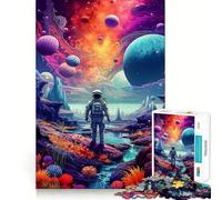 Puzzle de 1000 pièces Astronaute Espace is Wild Jeu de logique et de réflexion Jeu de détente Cadeau Artistique de Noël (50x75cm)