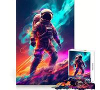 Puzzle de 1000 pièces Astronaute et Flammes de l'Espace pour adultes et adolescents un jeu de logique solide silencieux et amusant avec une découpe de précision et un thème Père Noël et Vœux (38x26cm)