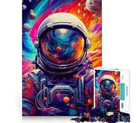 Puzzle de 1000 pièces Astronaute l'espace est Sauvage Découpe précise Art Casse-tête Cadeau Loisirs Amusant Décoration Murale de Noël (50x75cm)