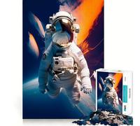 Puzzle de 1000 pièces Astronaute Marchant dans l'espace pour Adultes et Adolescents, Jeu Mental apaisant et Relaxant, Cadeau de qualité supérieure 38x26cm