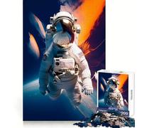 Puzzle de 1000 pièces Astronaute Marchant dans l'espace pour Adultes et Adolescents, Jeu Mental apaisant et Relaxant, Cadeau de qualité supérieure 38x26cm