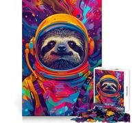 Puzzle de 1000 pièces Astronaute Paresseux de l'espace Pensée Claire, Passe-Temps Tranquille, Bords Précis, Surprise Festive (38x52cm)