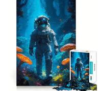 Puzzle de 1000 pièces Astronaute Perdu dans la forêt Jeu de logique et de précision Cadeau d'anniversaire Amusant (38x26cm)