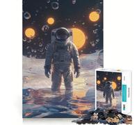 Puzzle de 1000 pièces Astronaute Planète Aqua Découpe précise Art Stimulant Le Cerveau Jeu de Loisirs Amusant Décoration de Noël Cadeau (38x26cm)