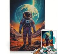 Puzzle de 1000 pièces Astronaute sur Une planète Extraterrestre, Jeu Manuel, entraînez Votre Cerveau et Vos Mains, Cadeau Original pour Un Anniversaire ou Noël 50x75cm
