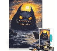 Puzzle de 1000 pièces Attaque de Monstre Marin pour Adultes Jeu de réflexion et de Loisirs Découpe Fine pour Les vœux du Père Noël (38x52cm)