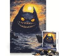 Puzzle de 1000 pièces Attaque de Monstre Marin pour Adultes Jeu de réflexion et de Loisirs Découpe Fine pour Les vœux du Père Noël (38x52cm)