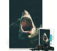 Puzzle de 1000 pièces Attaque de Requin pour Adolescents, idéal pour améliorer la mémoire et Les Loisirs, découpe Solide, Cadeau de Noël 38x52cm