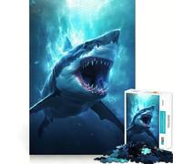 Puzzle de 1000 pièces Attaque de Requin pour Adolescents, idéal pour se ressourcer et se détendre Illustration découpée avec précision 38x52cm