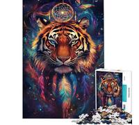 Puzzle de 1000 pièces Attrape-rêves du Tigre Casse-tête pour Adultes Découpe de précision Liste de souhaits avec Le Père Noël Jeu de réflexion Familial (Dimensions 38x52cm)