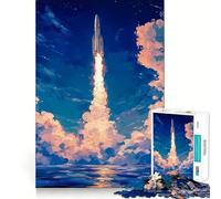 Puzzle de 1000 pièces au-delà de l'horizon - Fusée vers les étoiles (38 x 52 cm) - Jeu amusant pour le développement intellectuel - Idéal pour des heures agréables - Cadeau de loisirs