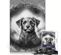 Puzzle de 1000 pièces au Fusain représentant Un Portrait de Chiot, idéal pour Les Adolescents Image relaxante et Lumineuse à Assembler Cadeau Exquis (38x26cm)
