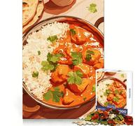 Puzzle de 1000 pièces au Poulet Tikka Masala et Riz pour Adolescents,idéal pour Un Exercice Intelligent et Un Divertissement Silencieux Un Cadeau d'anniversaire Surprise et sans Couture (50x75cm)
