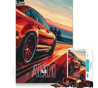 Puzzle de 1000 pièces Audi Rouge en Pleine Vitesse pour Adultes, Jeu de réflexion, renforcement des Liens familiaux, découpe de précision, Cadeau créatif (38x26cm)