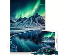 Puzzle de 1000 pièces Aurores boréales au-Dessus des Montagnes pour Adolescents, Exercice Mental, Divertissement léger, Cadeau Unique et Confortable (38x52cm)