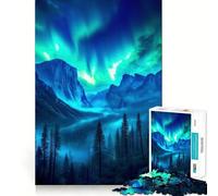 Puzzle de 1000 pièces Aurores boréales au-Dessus d'une Montagne pour Adultes, défi cérébral, Jeu de Loisirs, découpe Nette, Cadeau Exceptionnel (38x52cm)