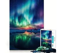 Puzzle de 1000 pièces Aurores boréales et Montagnes pour Adolescents, idéal pour développer la réflexion et la Joie en Famille, avec des Bords précis, Un Cadeau mémorable (38x52cm)