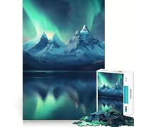 Puzzle de 1000 pièces Aurores boréales et Montagnes pour Adolescents, idéal pour développer la réflexion et la Joie en Famille, avec des Bords précis, Un Cadeau mémorable (38x52cm)