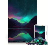Puzzle de 1000 pièces Aurores boréales et Montagnes pour Adolescents, idéal pour renforcer Les Souvenirs et favoriser des Moments de Paix Un Cadeau Classique et de qualité (38x52cm)