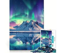 Puzzle de 1000 pièces Aurores boréales et Montagnes pour Adolescents, idéal pour renforcer Les Souvenirs et favoriser la détente Un Cadeau Classique et de qualité (38x26cm)