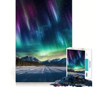 Puzzle de 1000 pièces Aurores boréales et Montagnes pour Adolescents, idéal pour renforcer Les Souvenirs et favoriser des Moments de Paix Un Cadeau Classique et de qualité (38x52cm)