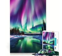 Puzzle de 1000 pièces Aurores boréales et Montagnes pour Adolescents, idéal pour renforcer Les Souvenirs et favoriser des Moments de Paix Un Cadeau Classique et de qualité (38x52cm)