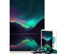 Puzzle de 1000 pièces Aurores boréales et Montagnes pour Adolescents, idéal pour renforcer Les Souvenirs et favoriser des Moments de Paix Un Cadeau Classique et de qualité (38x52cm)