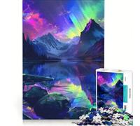 Puzzle de 1000 pièces Aurores boréales et Nuits étoilées, Jouet éducatif, défi Stimulant, Cadeau Original pour Un Anniversaire ou Noël, 38x52cm
