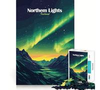 Puzzle de 1000 pièces Aurores boréales Islande pour Adultes Jeu Intelligent et Amusant à Assembler Ensemble Cadeau saisonnier (38x26cm)