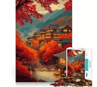 Puzzle de 1000 pièces Automne au Japon,découpe précise,Casse-tête Artistique,Cadeau,Loisirs,Divertissement,décoration Murale de Noël (38x26cm)