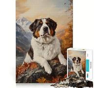 Puzzle de 1000 pièces Automne Chien de Montagne Jeu de logique et de réflexion Jeu de détente Cadeau Artistique de Noël (38x26cm)