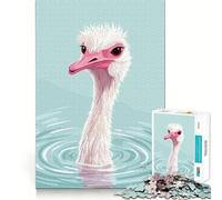 Puzzle de 1000 pièces Autruche dans l'eau pour Adolescents, illustrant Un Autruche dans l'eau Jeu de logique Robuste, Silencieux et aux Bords Nets Cadeau élégant (50x75cm)