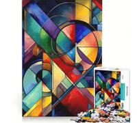 Puzzle de 1000 pièces aux Motifs géométriques Abstraits et vibrants décoration Murale ludique activité Anti-Stress intéressante idéal comme Cadeau 38x52cm